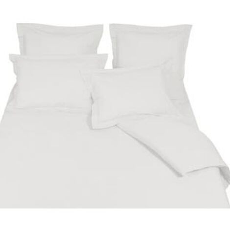 Housse de couette en coton blanc Blanc 200x200 cm (1/2)