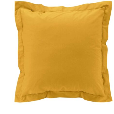 Taie d'oreiller carrée 63x63 cm - Percale 100% coton - Jaune