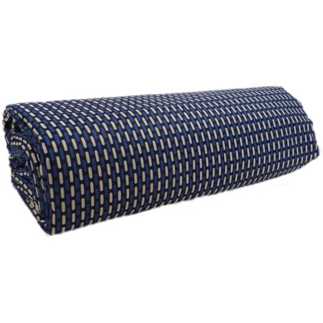 Drap Housse Imprimé en Satin de Coton Bleu Foncé 90x190 cm (1/3)