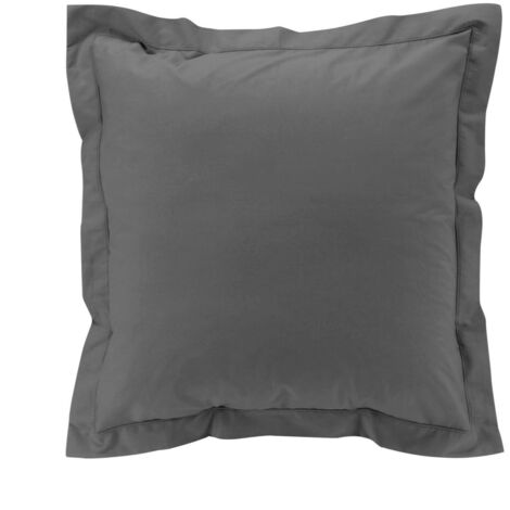 Taie d'oreiller carrée 63x63 cm - Percale 100% coton - Anthracite