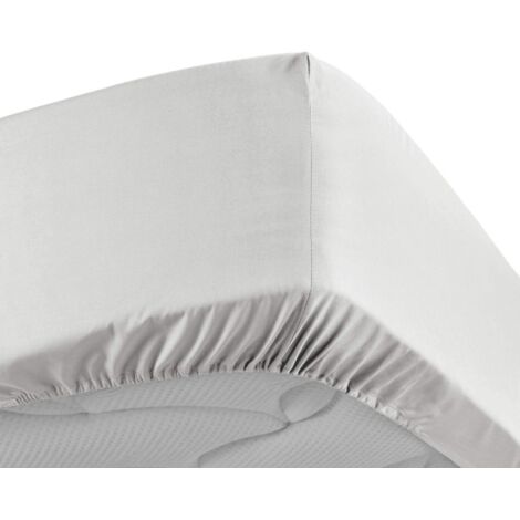 Drap Housse Uni 100% Percale de Coton ORIGINE Blanc 160x200 cm