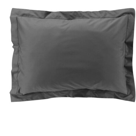 Taie d'oreiller rectangle 50x70 cm - Percale 100% coton - Anthracite
