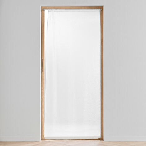 Voilage passe-tringle 90 x 200 cm – Voile sablé Lissea Blanc (1/4)