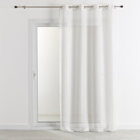 Rideau voilage 100% lin fluide Blanc 140x260 cm