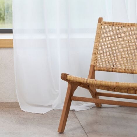 Rideau voilage 100% lin fluide Blanc 140x260 cm