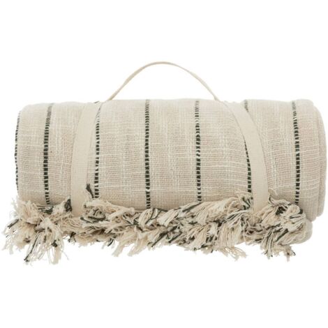 Atmosphera Luisa couverture beige coton 240x260 cm