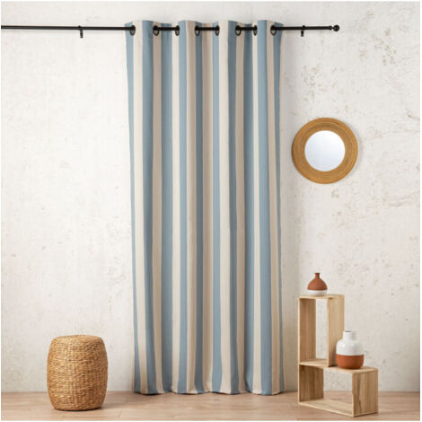 Rideau "Sunset" en coton recyclé 145 x 280 cm - 145x280cm - Turquoise