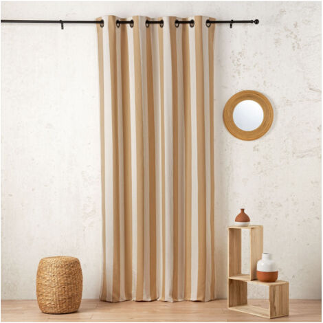 Rideau "Sunset" en coton recyclé 145 x 280 cm - 145x280cm - Marron clair