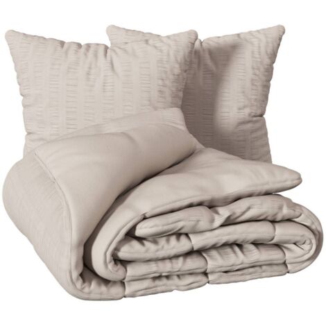 Parure de lit Irhia 240x220cm beige - Atmosphera créateur d'intérieur