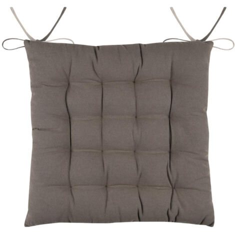 Galette de chaise bicolore Taupe 40x40 cm (1/3)