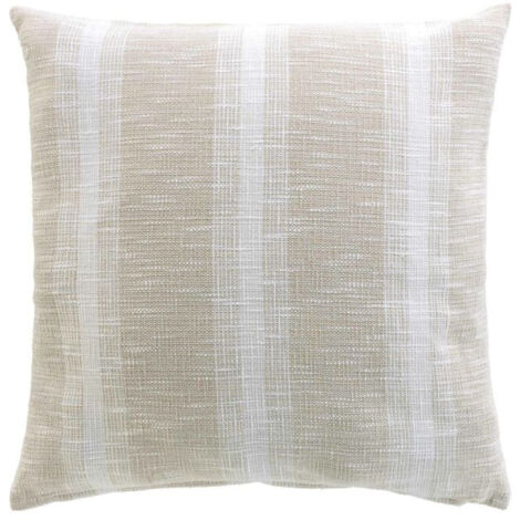 Coussin polycoton tissé à rayures Naturel 60x60 cm (1/4)
