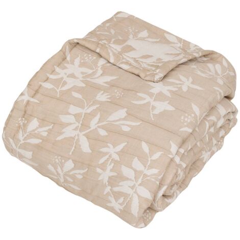 Dessus de lit Nuvia beige lin 260x240cm - Atmosphera créateur d'intérieur