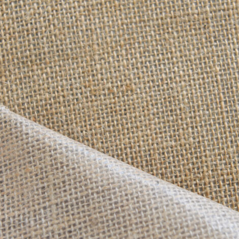 Homemaison – Tissu toile de jute enduite 380g/m² – Largeur 130 cm – Revêtement polyéthylène pour protection – Idéal pour créations déco durables
