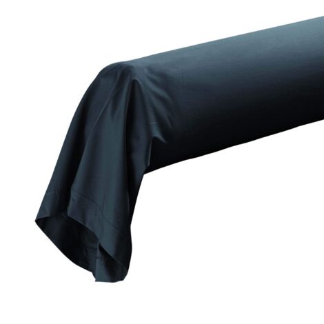 Taie de traversin percale de coton ORIGINE Bleu Foncé 85x185 cm