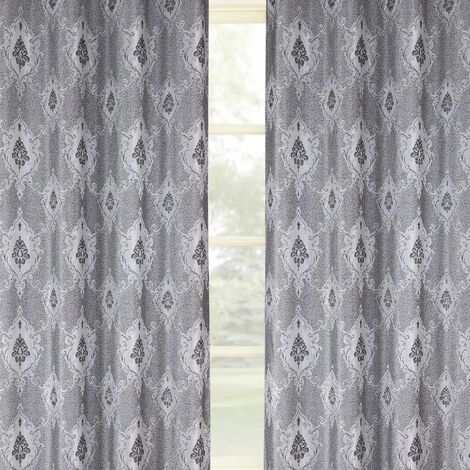 Rideaux Plissés Jacquard Motif Floral - Paire 168x137 Cm Rideaux Plissés Jacquard Motif Floral - Paire 168x137 Cm