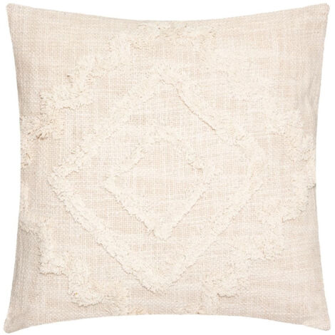 Atmosphera – Coussin palette 40 cm x 40 cm – 100% coton et polyester – Déhoussable par zip – Motifs frangés – Lavable à 30°