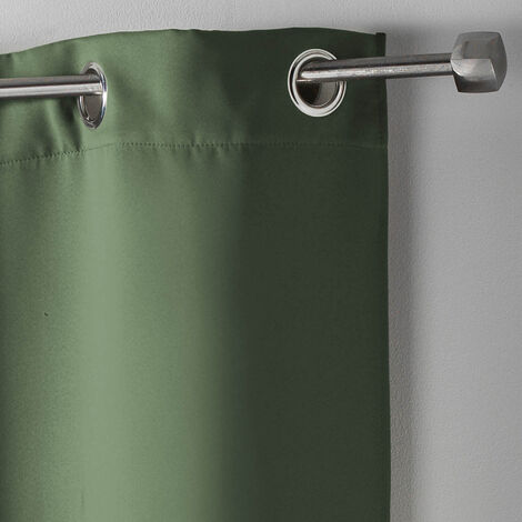Rideau court occultant 90 % adapté radiateur Kaki 135x180 cm