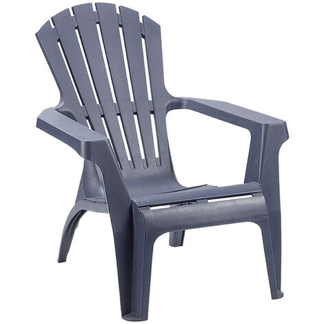Fauteuil de jardin en polypropylène anthracite – Structure monobloc résistante – Dimensions 75x75x86 cm – Empilable et durable – Ozalide