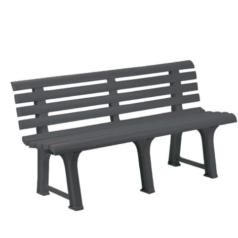 Progarden – Banc de jardin 3 places en polypropylène gris anthracite 145x49x74 cm – Confort optimal pour extérieur – Parfait pour terrasse et jardin
