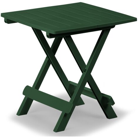 Table en plastique jardin terrasse balcon Adige – 45 cm x 43 cm x 50 cm - Vert ou Blanc  Vert
