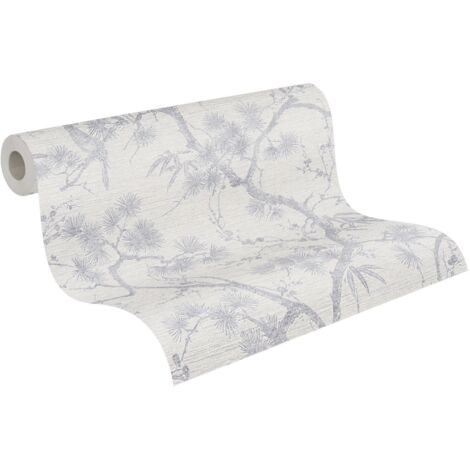 papier peint motif oriental gris et blanc - Livingwalls (1/5)