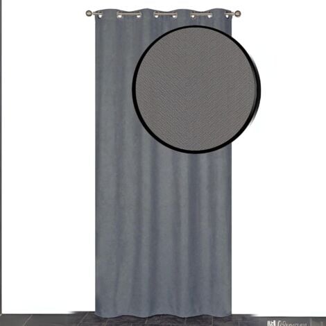 Rideau isolant thermique velours frappé Gris clair 140x240 cm