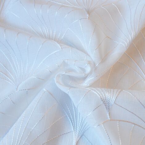 Voilage tamisant brodé Mia Blanc 140x240 cm
