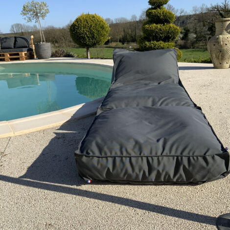 Homemaison – Matelas bain de soleil en microbille 160x65 cm – Résistant à la pluie et au soleil – Déhoussable avec zip – Confort optimal