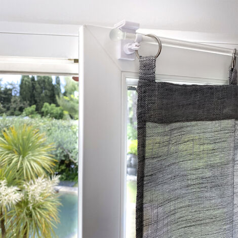 Homemaison – Tringle extensible à boules 40-100 cm – Métal durable – Ø 7 mm – Installation à vis – Pour stores voilage et petits voilages