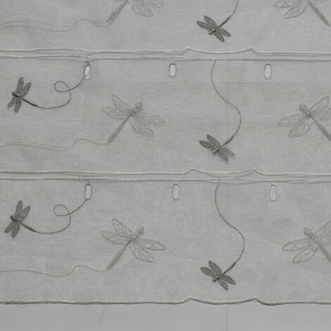 Modulable brodé libellules Argent 58x220 cm