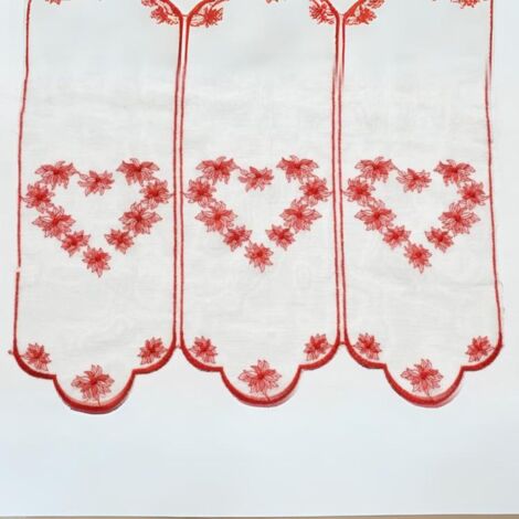 Brise bise aux cœurs brodés Rouge 60x120 cm