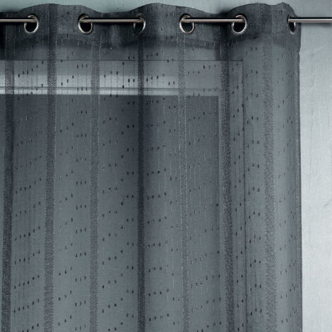 Voilage tissé et fileté Gris anthracite 140x240 cm