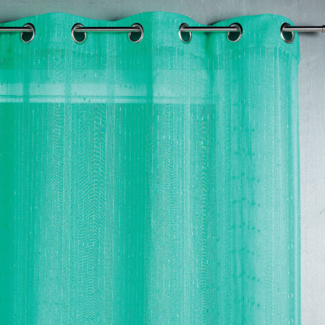 Voilage tissé et fileté Turquoise 300x240 cm