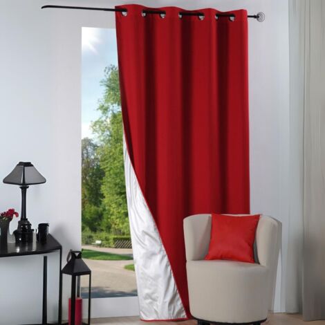 Homemaison – Rideau occultant thermique été 135x240 cm – Isolant 100% polyester – Doublure technique argentée pour protection chaleur et froid