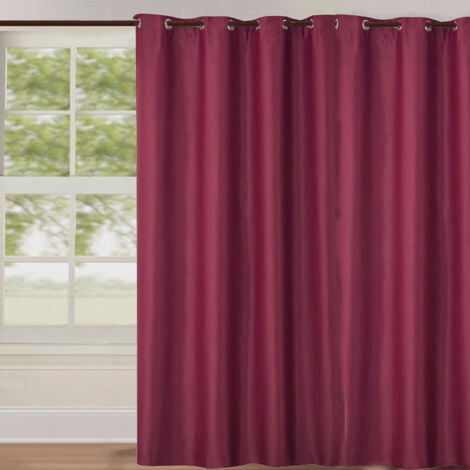 Rideau occultant uni grande largeur Rouge 240x260 cm