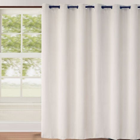 Rideau occultant uni grande largeur Blanc cassé 240x260 cm