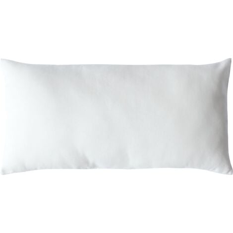 Coussin non déhoussable en coton uni Blanc 30x50 cm