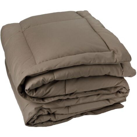 Edredon matelassé peau de pêche Oekotex Taupe 140x160 cm