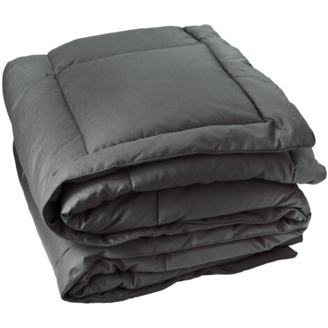 Edredon matelassé peau de pêche Oekotex Gris anthracite 140x160 cm