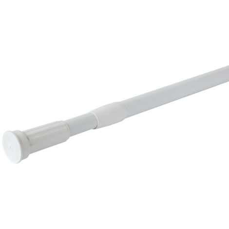 Homemaison – Barre pour rideau de douche extensible 70-120 cm – Aluminium blanc 22 mm – Installation facile pour espaces variés