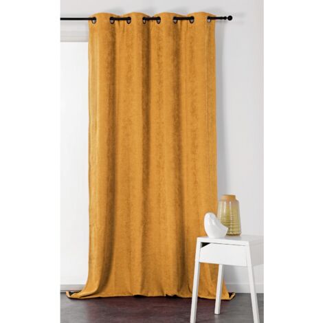 Rideau Alaska isolant et 100 % occultant Jaune tournesol 140x350 cm (1/2)