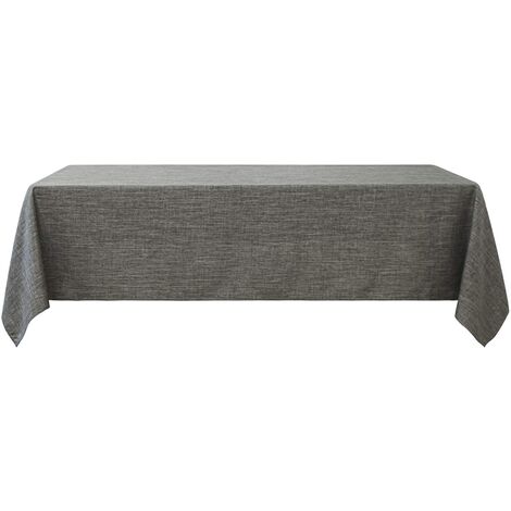 Nappe anti tâches et infroissable  -  - Effet chiné Gris anthracite 145x240 cm (1/4)