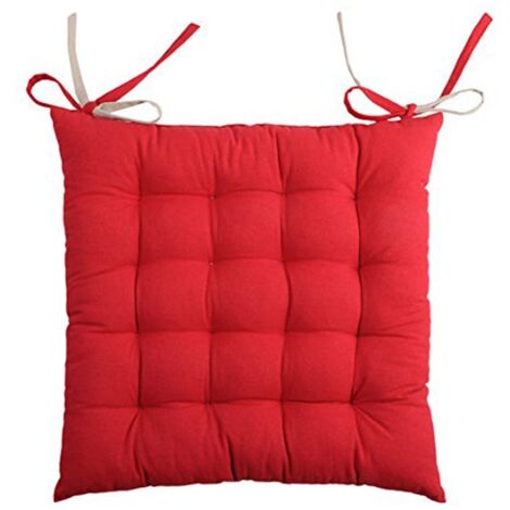 Galette de chaise bicolore Rouge 40x40 cm (1/3)