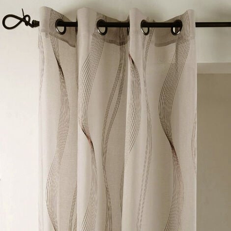 Voilage à rayures ondulées Beige 135x240 cm