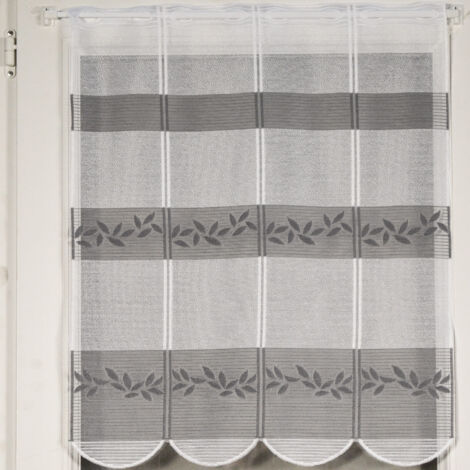 Brise bise en maille esprit feuillage Gris clair 90x120 cm