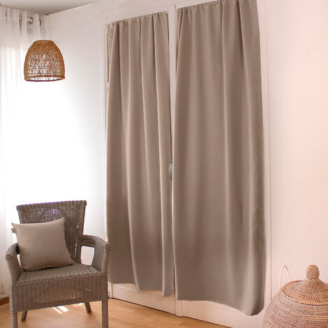 Rideau occultant 90 x 210 cm en polyester – Obscurité totale pour portes vitrées – Entretien facile en machine – Enjoy Home