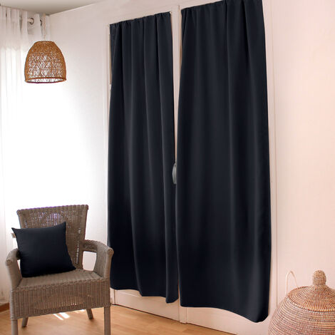 Rideau de porte occultant Gris Foncé 90x210 cm