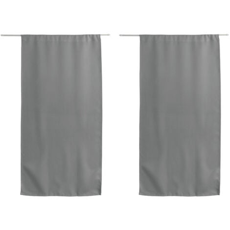 Petit rideau uni et occultant Gris clair 60x120 cm