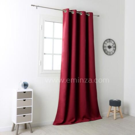 Rideau occultant uni 210gr/m2 Rouge 140x280 cm (1/3)