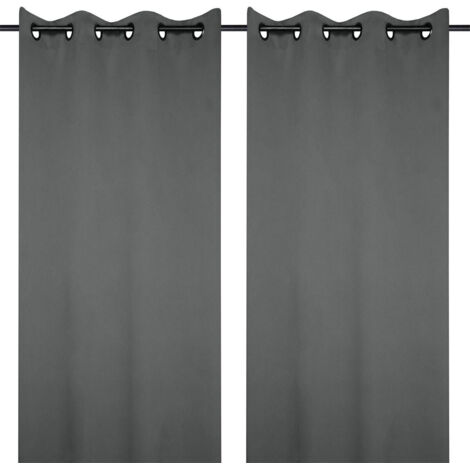 Rideau occultant uni 210gr/m2 Gris anthracite 140x280 cm